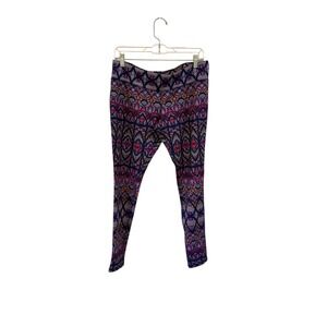 Mossimo Supply Co Womens L G Leggings Geometric‎ Print Blue Pink Orange Stretch